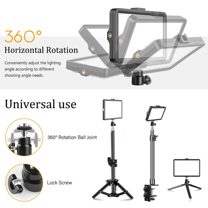 Painel de Luz Led Alta Qualidade para Fotos, Vídeos e Lives Com Opções em Suporte de Mesa ou Tripé