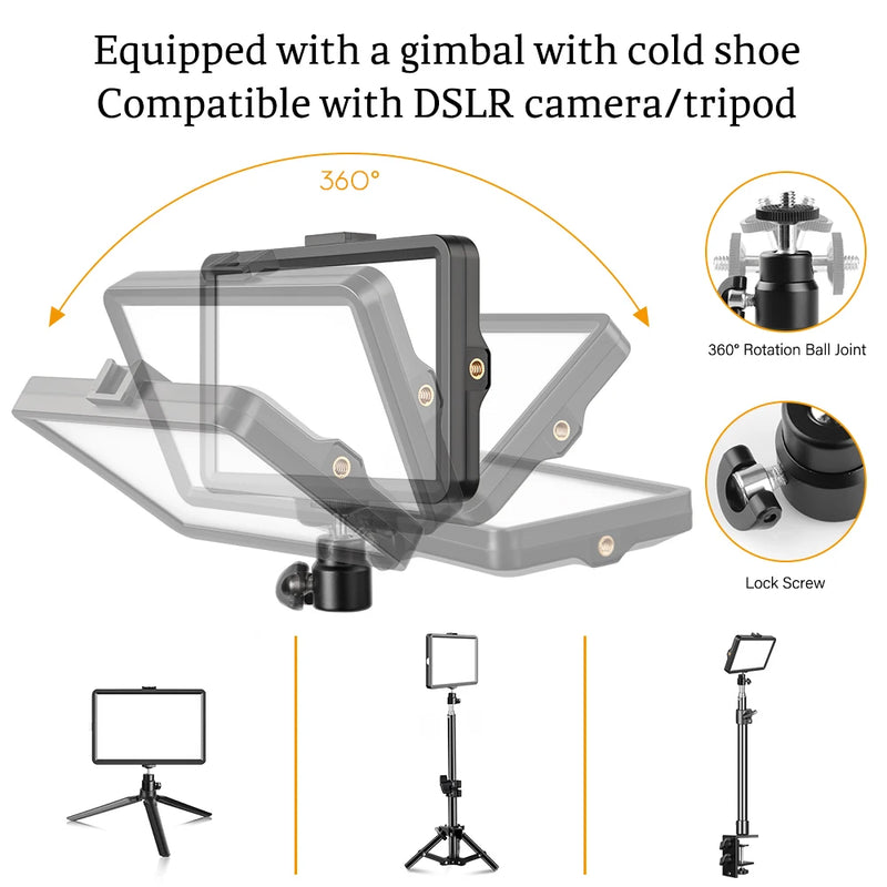 Painel de Luz Led Alta Qualidade para Fotos, Vídeos e Lives Com Opções em Suporte de Mesa ou Tripé